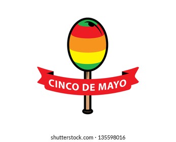 Cinco De Mayo Banner with One Maraca.