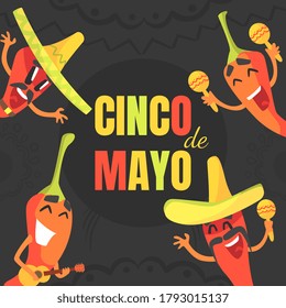 Cinco De Mayo Banner Template, May 5, Federal Holiday in Mexico, Traditional Mexican Holiday Poster, Card, Background Vector Illustration