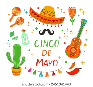 Cinco De Mayo banner. Cinco De Mayo vector set for Poster, Banner, Flyer, Card, Post, Cover, Greetings. Mexican holiday May 5.