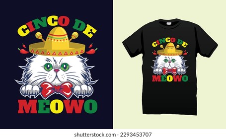 Cinco de mayo best cat tshirt design  vector