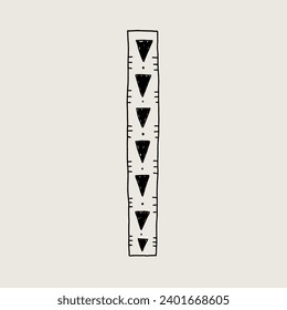 Cinco de Mayo Border Ornament. Minimal Hand Drawn Line Graphic. Modern Stylized Vector Illustration