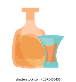 cinco de mayo flasche und cup tequila drink Vektorillustration