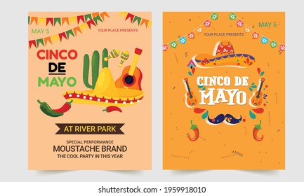 Cinco De Mayo bunting background. Colorful layout for Cinco de Mayo fiesta with copy space. Cinco de Mayo ad, signage, card, invitation template. 