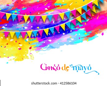 Cinco De Mayo bunting celebration background for mexico festival EPS 10