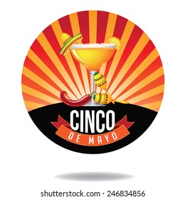 Cinco De Mayo burst Icon EPS 10 vector royalty free stock illustration perfect for ads, menu design, coaster design, poster, flier, signage, party invitation