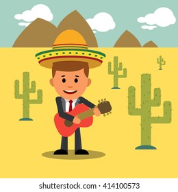 Cinco de Mayo. businessman. Vector illustration.