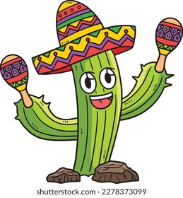 Cinco de Mayo Cactus  Sombrero Cartoon Clipart 
