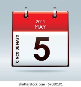 Cinco De Mayo calendar icon with red banner top