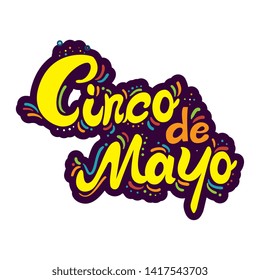 cinco de mayo calligraphy card vector illustration