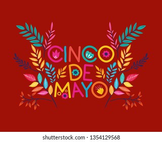 cinco de mayo card with floral decoration