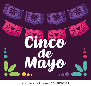 cinco de mayo card of greeting vector illustration design