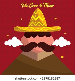 Cinco de mayo card mexican man Vector