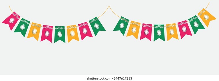  Cinco De Mayo celebrating card with bright bunting flags . Cinco de mayo bunting element. EPS 10