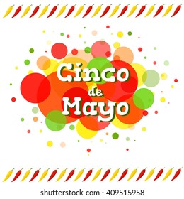 Cinco de Mayo celebration banner. Mexican holiday colorful circle background. 