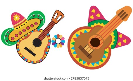 Cinco de mayo celebration elements colorful musical theme.