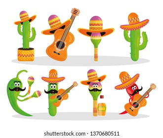 cinco de mayo celebration with group of characters