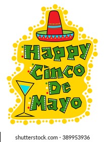 Cinco De Mayo Celebration - Happy Cinco De Mayo greeting card. Eps10