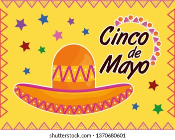 cinco de mayo celebration with hat mexican