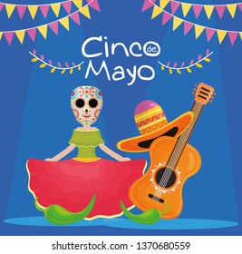 cinco de mayo celebration with katrina character