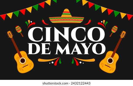 Cinco de Mayo celebration, May 5. Regional holiday in Mexico. Mexican holiday banner design. Vector illustration