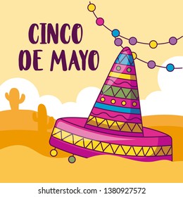 cinco de mayo celebration with mexican hat