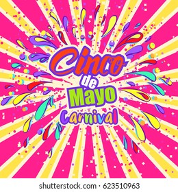Cinco de Mayo celebration in Mexico, design element. Poster, greeting card or brochure template.