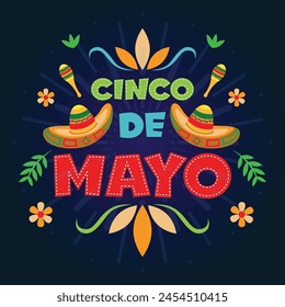 Ilustración vectorial de celebración del Cinco de Mayo