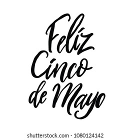 Cinco de Mayo Challigraphy isolated on white background. Happy Cinco de Mayo.
