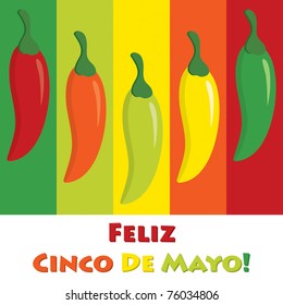 Cinco de Mayo chili pepper greeting cards in vector format.