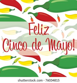 Cinco de Mayo chili pepper greeting cards in vector format.