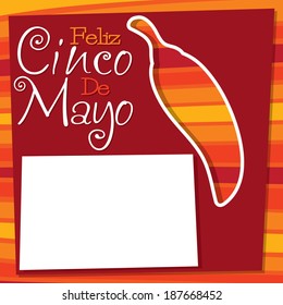 Cinco De Mayo chilli card in vector format.