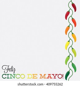 Cinco De Mayo chilli card in vector format.