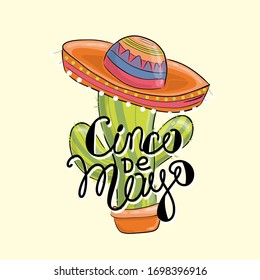 Cinco de Mayo, colorful holiday background, cartoon vector in flat style. A collection of attributes of Mexican culture.