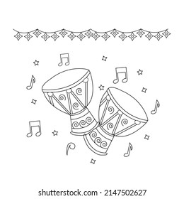 Cinco de mayo coloring pages traditional black and white line art for kids and adults