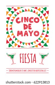 Cinco de Mayo creative poster design. A template for a celebration in a cafe, bar, restaurant, nightclub. Vector illustration in cartoon style