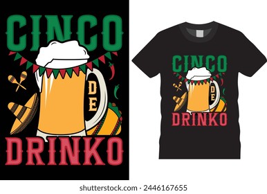 Cinco De Mayo creative t-shirt design vector template for print. Cinco de mayo vector typography, cinco de drinko Mexico t shirt design, Margarita squad,t-shirt, typography, Retro, sublimation design.