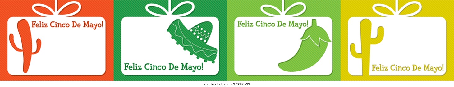 Cinco De Mayo cut out tag card in vector format.