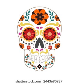 Cinco de Mayo Day of the Dead Skull. Vector illustration graphic element. Isolated background. Cinco de Mayo concept icon.