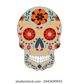 Cinco de Mayo Day of the Dead Skull another design vector illustration graphic element. Isolated background. Cinco de Mayo concept icon.