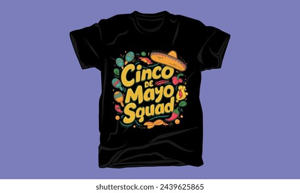 cinco de mayo day graphic typography tshirt design 