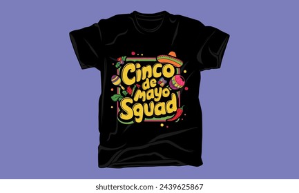 cinco de mayo day graphic typography tshirt design 