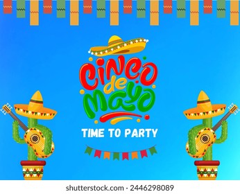 Cinco De Mayo day in red color . Best design for social media. Vector greeting art work isolated on a sky blue background.
