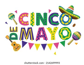 Cinco de mayo decorative typography