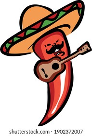 Cinco de Mayo design element chilli stock illustration vector