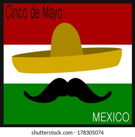 Cinco de Mayo design with man wearing sombrero