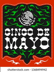 Cinco de Mayo, design with Mexican Patriotic emblem