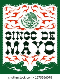 Cinco de Mayo, design with Mexican Patriotic emblem