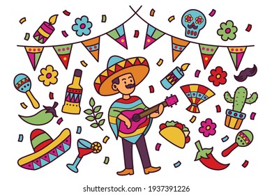 Cinco De Mayo Doodle Illustration