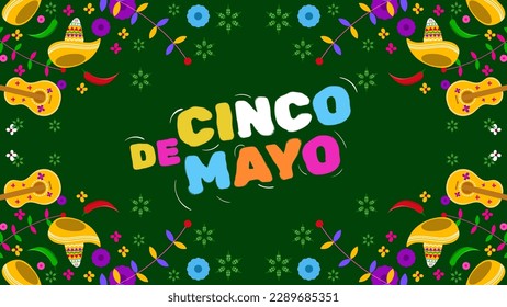 Cinco De Mayo federal holiday may 5th in mexico, cinco de mayo festival poster banner with colorful decoration