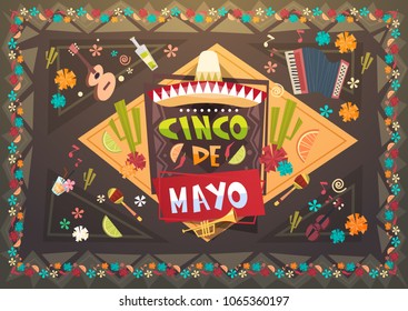 Cinco De Mayo Festival Background Mexican Holiday Greeting Card Background